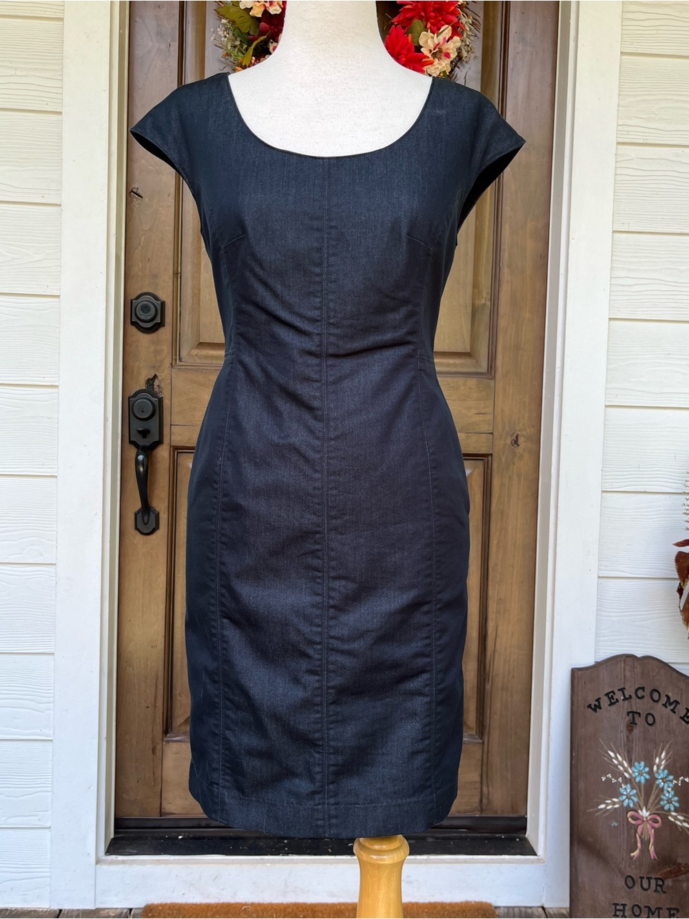 Worthington Dark Wash Stretch Denim Sheath Dress